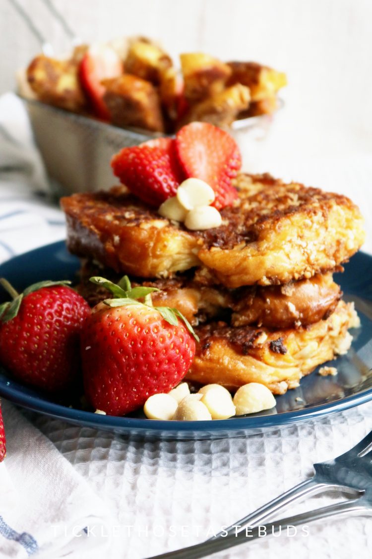 Valentine's Day Breakfast Crispy French Toast with Macadamia Nuts