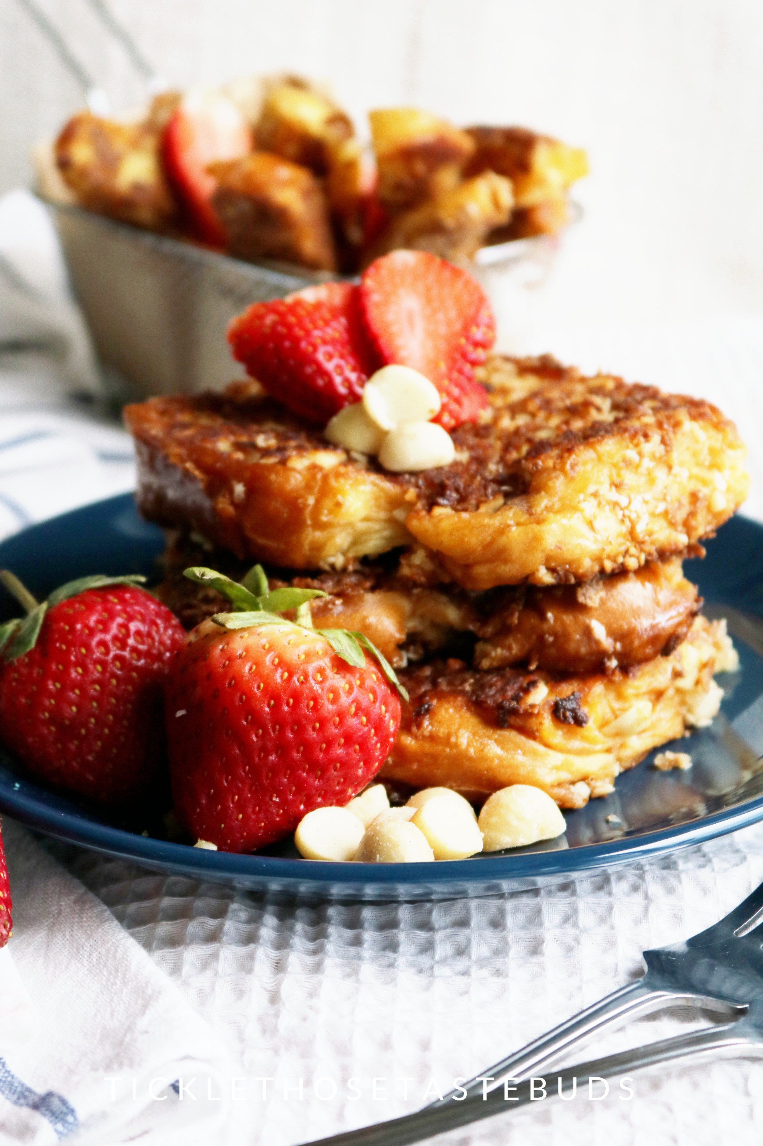 Valentine's Day Breakfast - Crispy French Toast with Macadamia Nuts | Tickle Those Taste Buds